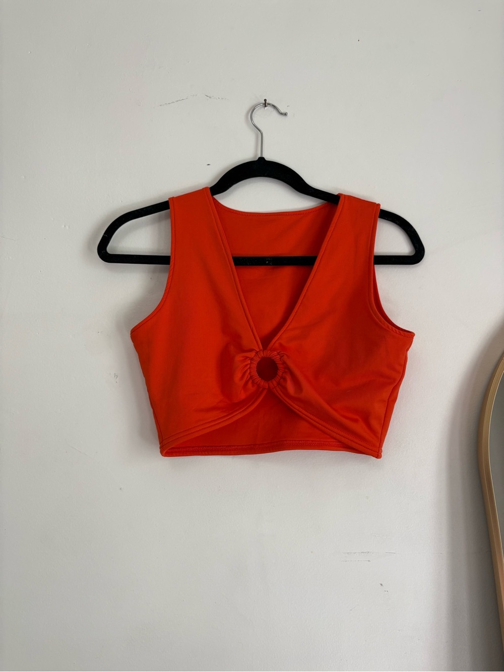 Amazon Orange Ring-Front Crop Top - Women